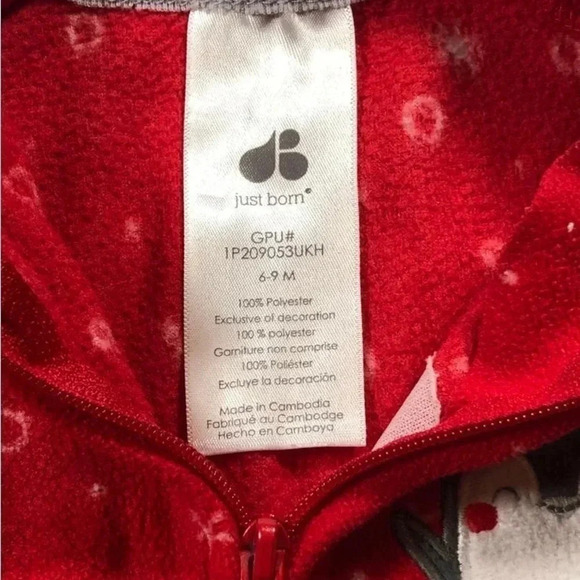 4/$20 Just Born Fleece First Christmas Footie - Picture 5 of 5